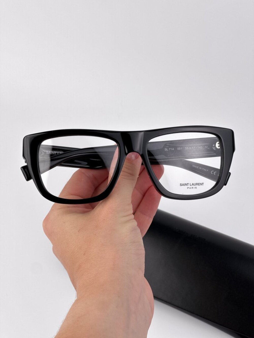SAINT LAURENT SL714 001 BLACK SQUARE EYEGLASSES